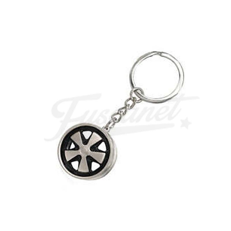 Llavero EMPI llanta Fuchs plata y negra