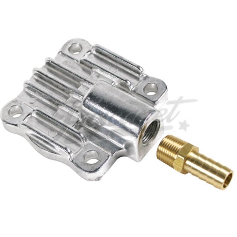 Tapa EMPI bomba aceite aluminio 1 salida Kombi Brasilia Fusca