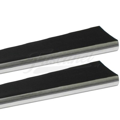 Estribos aluminio costillas negras borde pulido VW Fusca