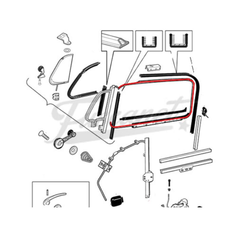 Marco ventanilla izquierdo Fusca alemán 65 en adelante
