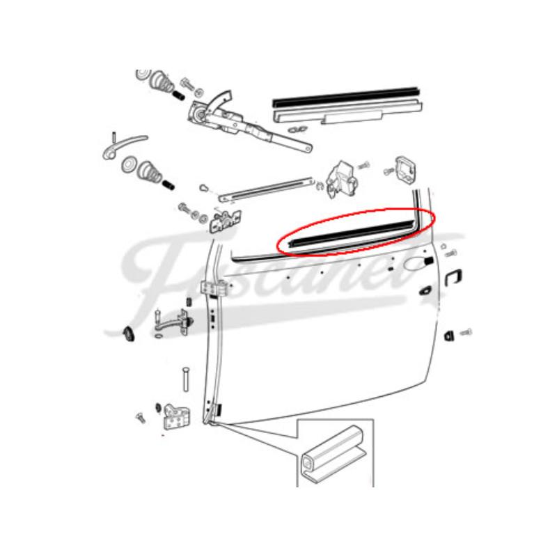 Coliza en goma-metal interna para Fusca alemán 52-64