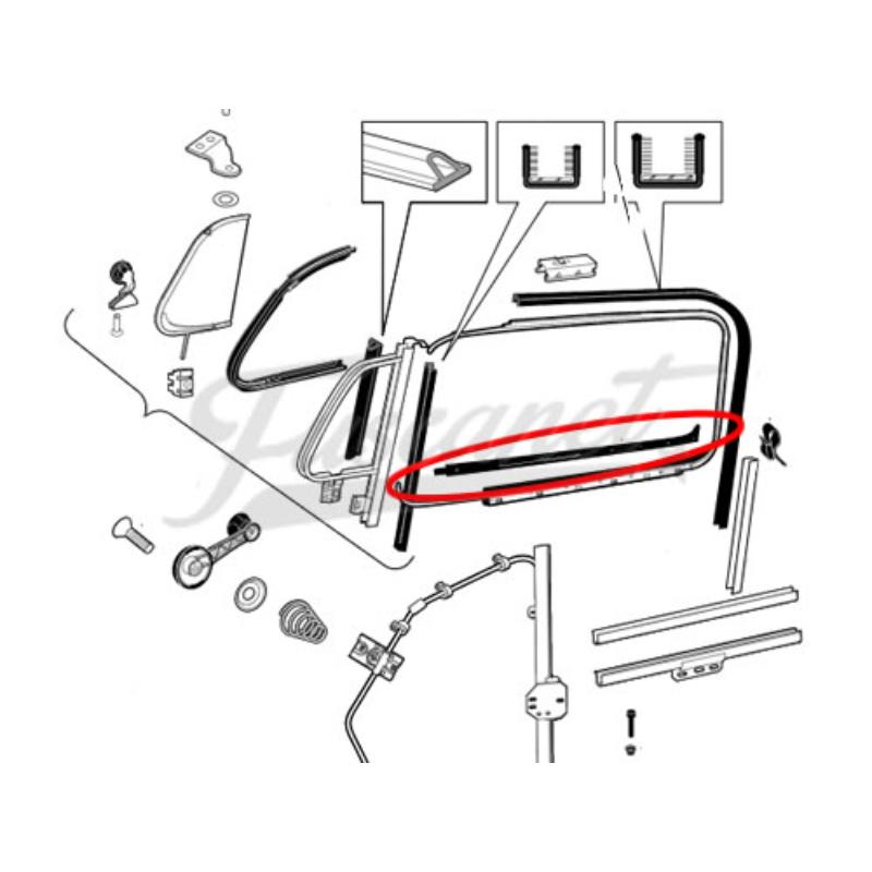 Coliza goma interna puerta izquierda Fusca alemán 1969 en adelante