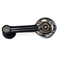 Manija alzacristal metal cromada y negra lujo estria y tornillo